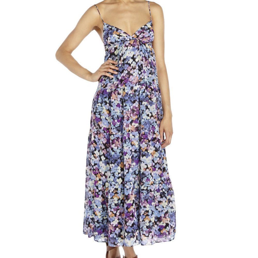 Purple Floral Print Maxi Dress Size M